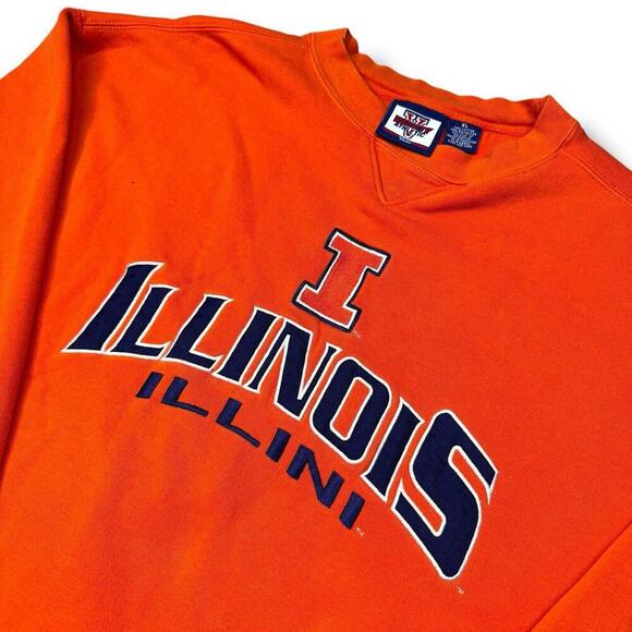 VTG Varsity Athletic Illinois Fighting Illini Sweatshirt XL Orange College Retro - Picture 5 of 9